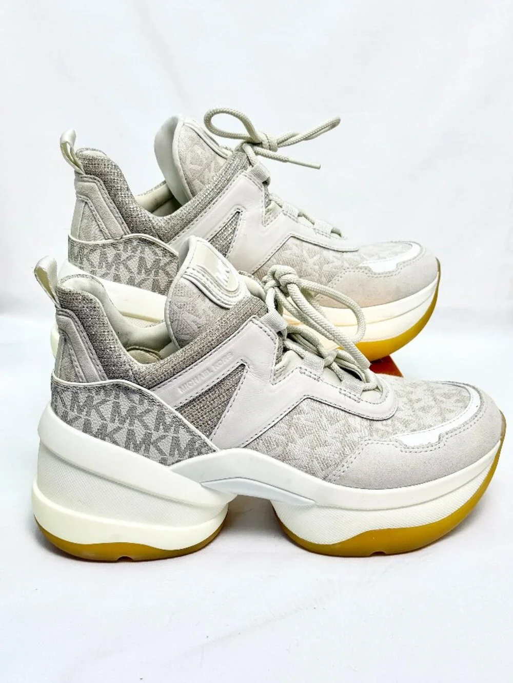 Michael Kors Olympia Logo Jacquard Chain Mesh Chunky Sneakers 7